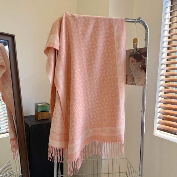 Coach Pink and Cream Patterned Scarf - Picture 1 of 3